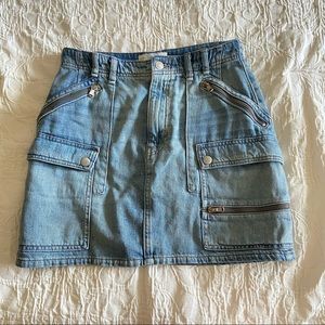 Free People Avenue Mini cargo style denim skirt